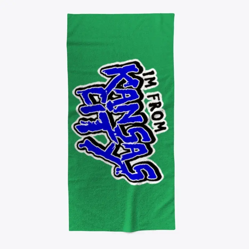 Blue Font Beach Towel