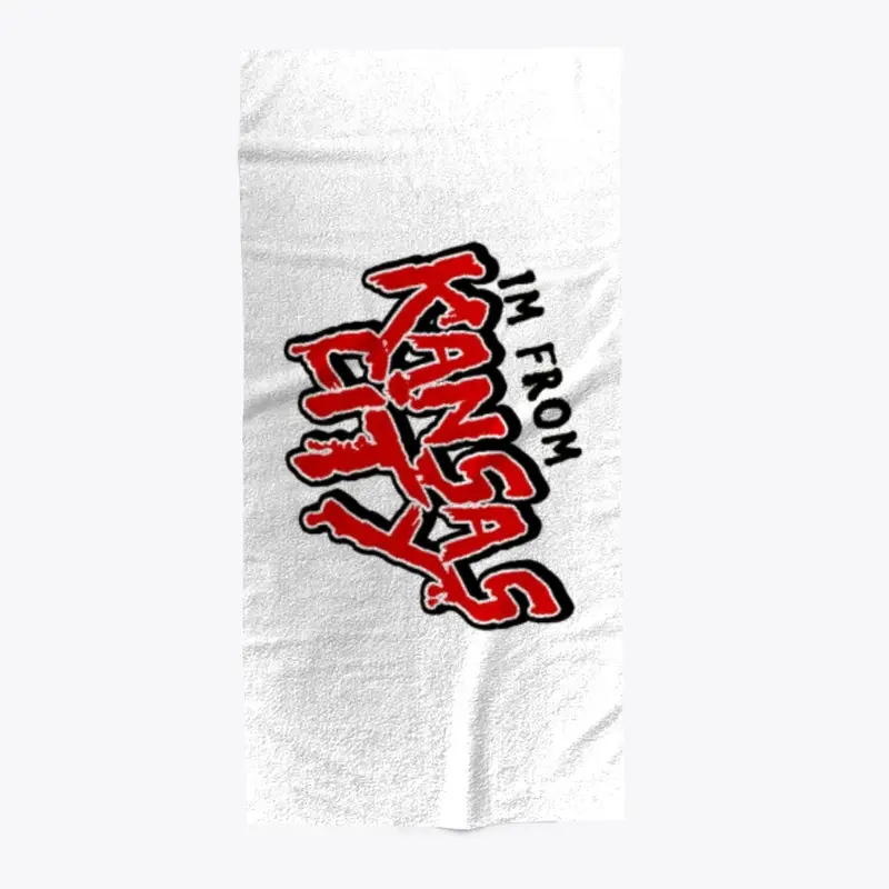 Beach towel red font!